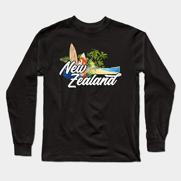 New Zealand surf. New Zealand trip Long Sleeve T-Shirt by SerenityByAlex